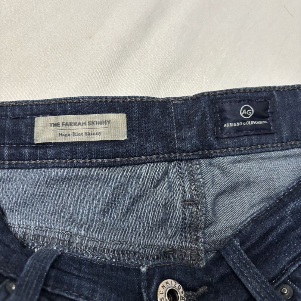 AG Adriano Goldschmied The Farrah High Rise Skinny Jeans Size 25R | Dark Wash - Picture 2 of 8